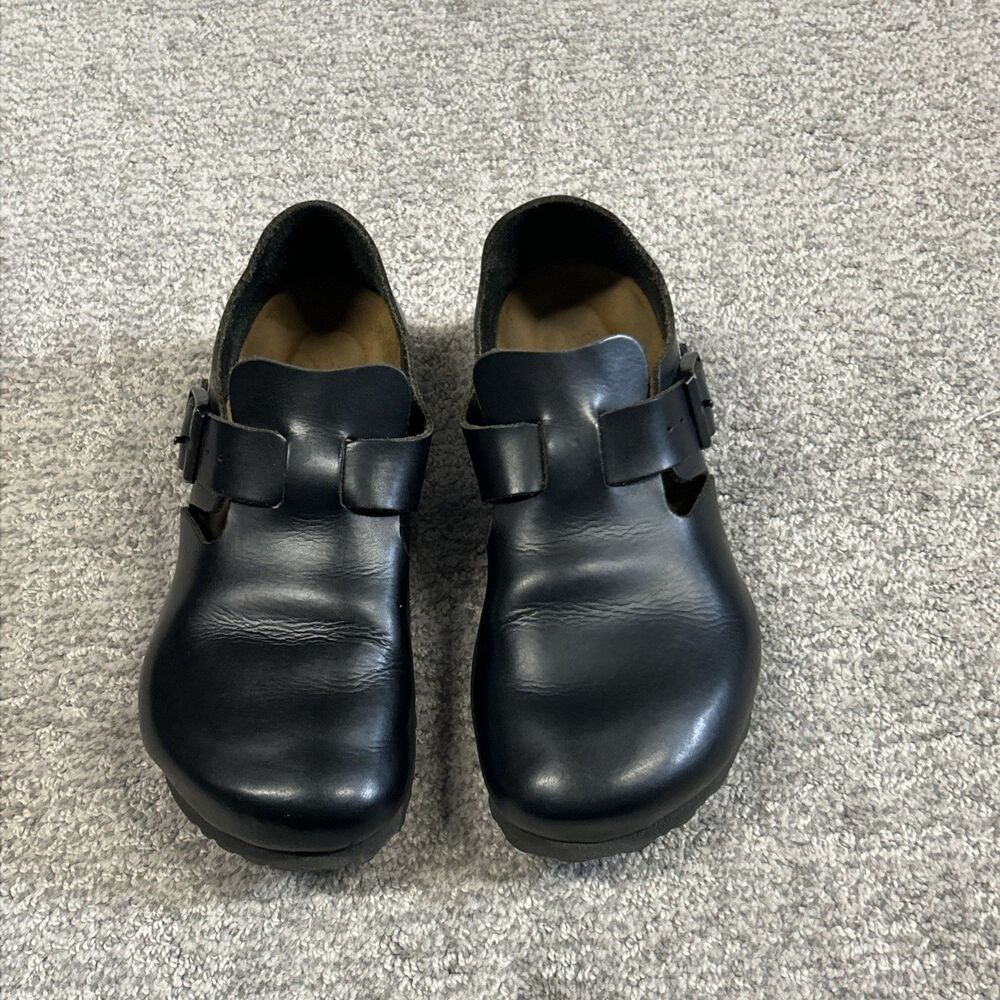 Birkenstock London Oiled Leather Clogs Black EU 37 US 7 Narrow Width Shoes - Picture 2 of 9